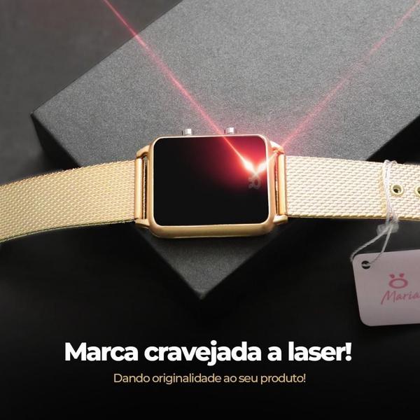 Imagem de Relógio Feminino Dourado Silicone Digital Led