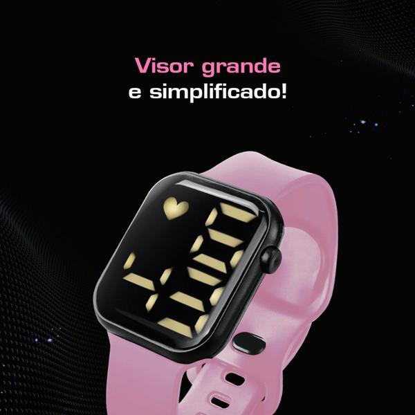 Imagem de Relógio Feminino Infantil Digital Prova D água Full Led Inteligente Pulseira Ajustável