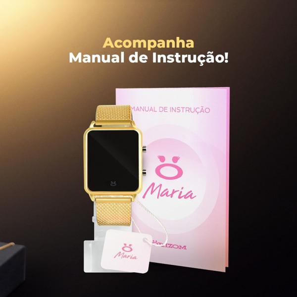 Imagem de Relogio Feminino Led digital  Ajustavel Dourado rose preto e prata