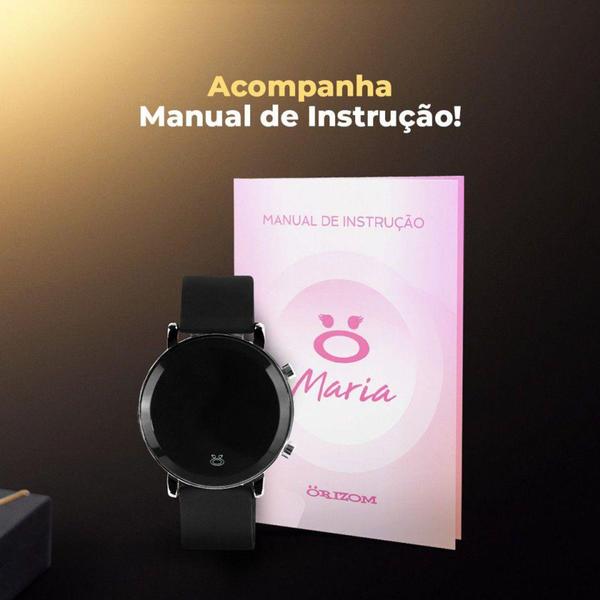 Imagem de Relogio feminino led digital preto silicone atacado original - Orizom