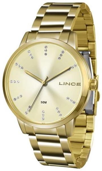 Imagem de Relógio Feminino Lince Dourado Cristais Lrg4445Lc1Kx