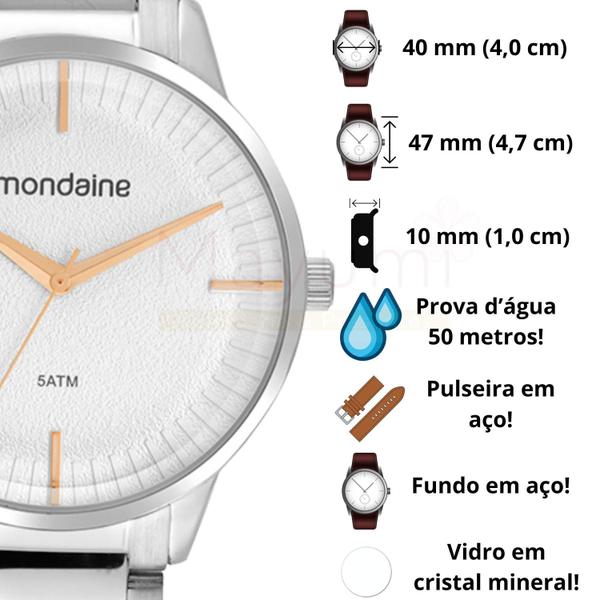 Imagem de Relógio Feminino Mondaine Minimalista Prateado 32521L0MVNE2