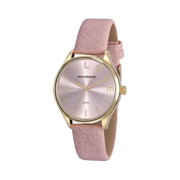 Imagem de Relógio Feminino Mondaine Rosa E Dourado Pulseira Couro