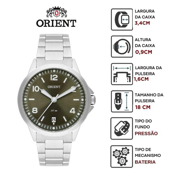 Imagem de Relógio Feminino Orient Analógico Redondo Aço Inóx Prova Dagua 50 Metros Casual Prata FBSS1159 E2SX