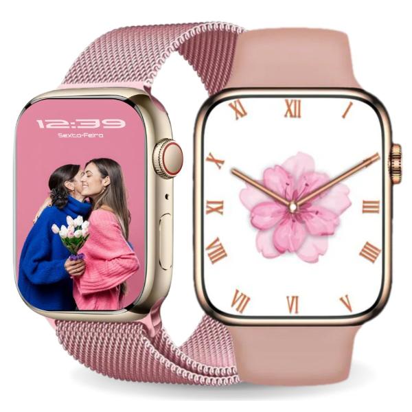 Imagem de Relógio Feminino Original Smartwatch Digital W29s Chat CPT C/Pulseira Extra