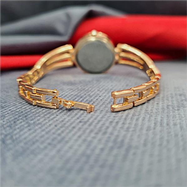 Imagem de Relógio Feminino Pequeno Rosé Dourado Luxo + Pulseira Charm