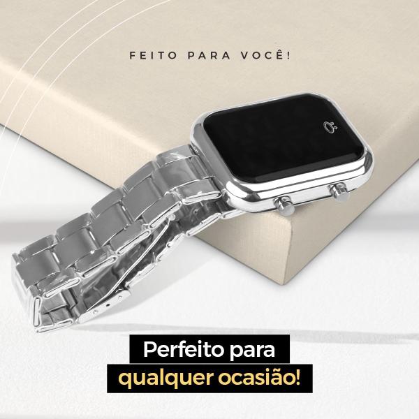 Imagem de Relogio Feminino Prata Aço Inox + Pulseira Pandora + Caixa Casual Qualidade Premium Edição Limitada