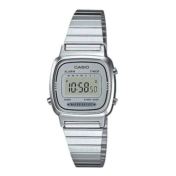 Relógio Feminino Prata Casio Mini LA670WA-7DF Digital Vintage Relógio Feminino Prata Casio Mini LA670WA-7DF Digital Vintage