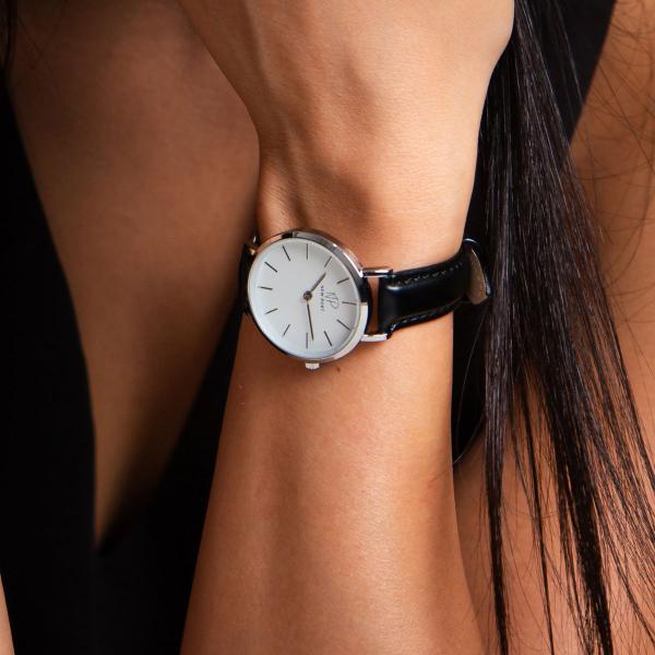 Imagem de Relógio Feminino Preto Delicado De Pulso Analógico Elegante Casual 32mm