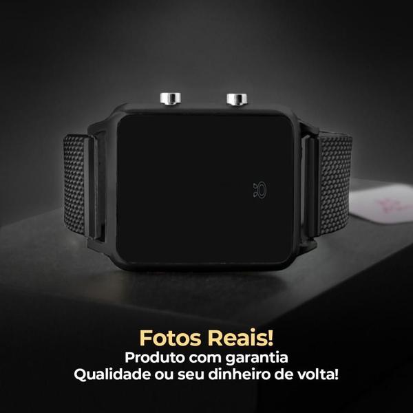 Imagem de Relógio Feminino Preto Silicone Digital Led Casual Revenda