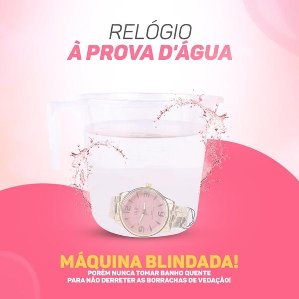 Imagem de Relogio Feminino prova agua dourado luxo casual