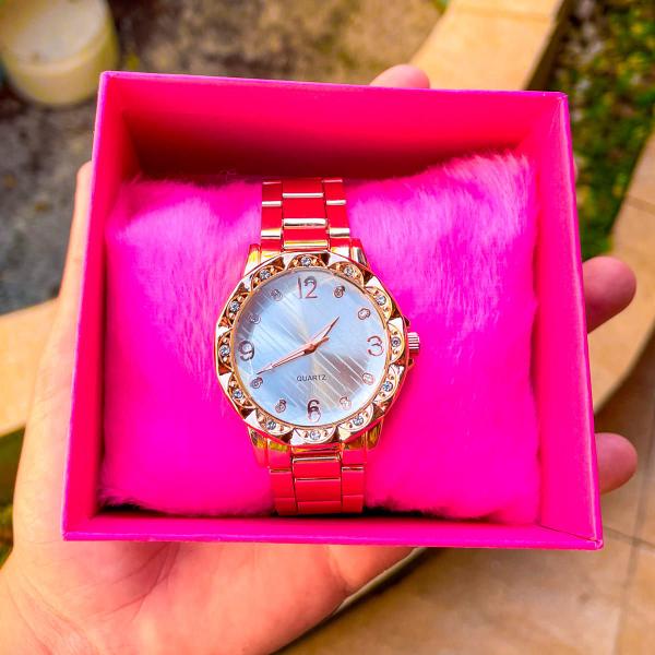 Imagem de Relógio Feminino Rosa Quartz para jovens