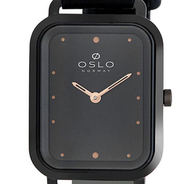 Imagem de Relógio Feminino Slim Quadrado Preto Com Rose de Couro + NF - Oslo