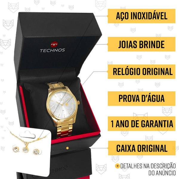 Imagem de Relógio Feminino Technos Dourado Original 1 Ano de Garantia