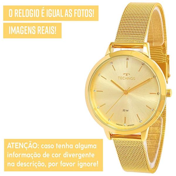 Imagem de Relógio Feminino Technos Dourado Original Prova D'água