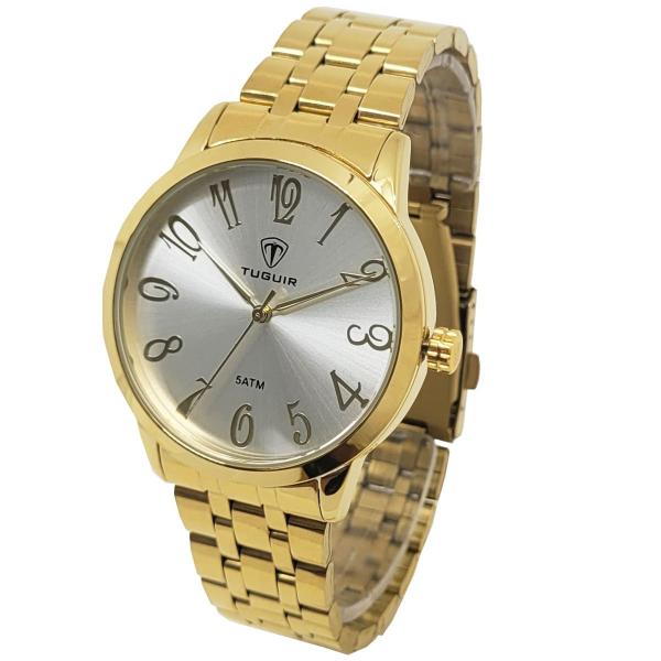 Imagem de Relógio Feminino Tuguir Analógico TG35102 TG225 Dourado e Branco Pérola com Colar e Pingente