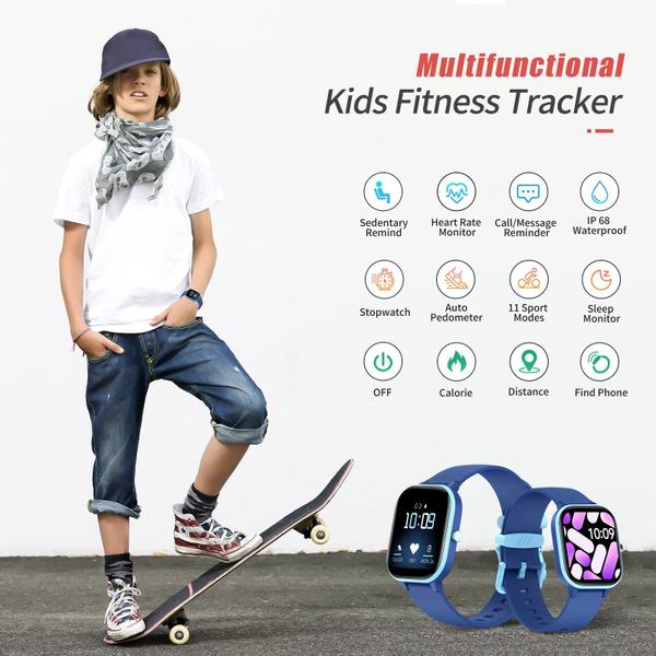 Imagem de Relógio Fitness Tracker HENGTO Kids IP68 à prova d'água