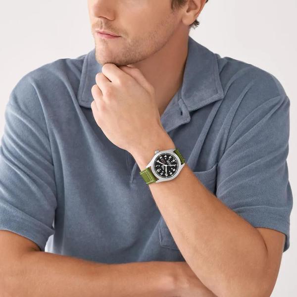 Imagem de Relógio Fossil Masculino Ref: Fs5977/2kn Solar Militar Prateado