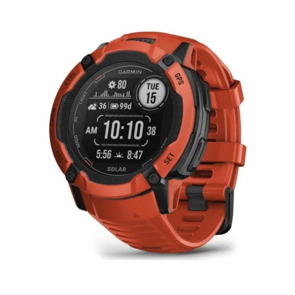 Imagem de Relógio Garmin Instinct 2X Solar Vermelho com Monitor Cardíaco de Pulso e GPS