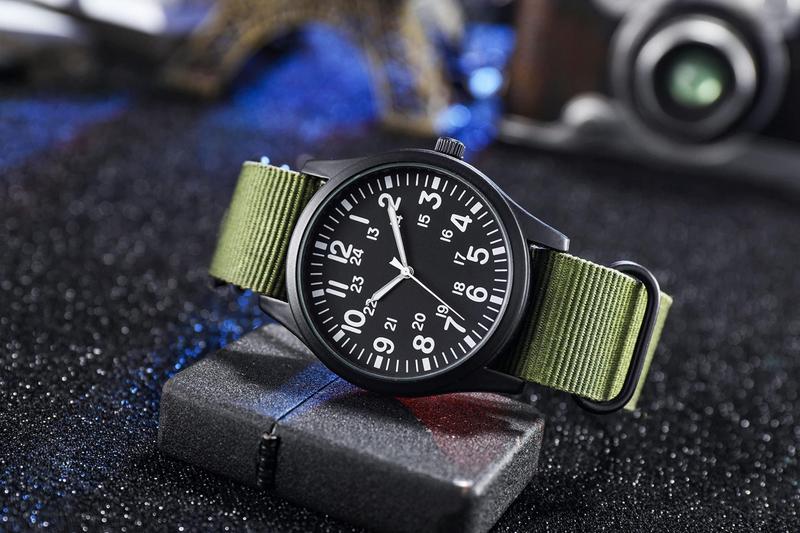 Imagem de Relógio Gosasa Military Sport, pulseira de nylon unissex, 30 m à prova d'água