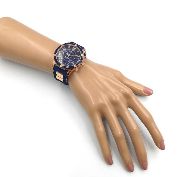 Imagem de Relógio GUESS feminino rosê silicone azul W1234L4