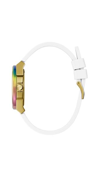 Imagem de Relógio GUESS Ladies 38 mm, pulseira branca, mostrador branco, capa bicolor