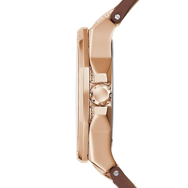 Imagem de Relógio GUESS Ladies, 38 mm, pulseira marrom, capa em tom de ouro rosa