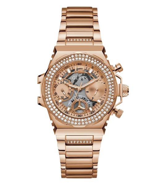 Imagem de Relógio GUESS Ladies, caixa de 36 mm em tom de ouro rosa com pulseira de ouro rosa