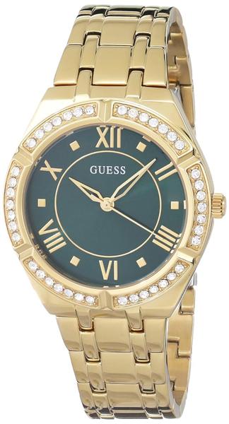 Imagem de Relógio GUESS Ladies, caixa dourada de 36 mm, mostrador verde com pulseira