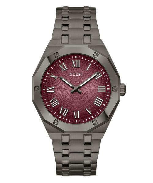 Imagem de Relógio GUESS para homens, pulseira GUNMETAL, caixa de 42 mm, mostrador vermelho