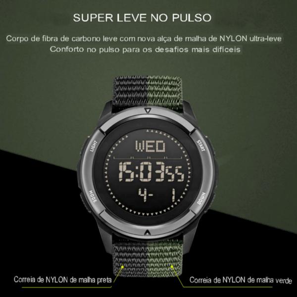 Imagem de Relógio Impermeável Masculino de Nylon Esportivo Super leve 50m Digital