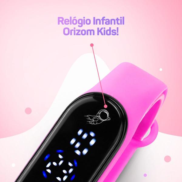 Imagem de relogio infantil ajustavel bracelete digital prova menina esportivo pink presente criança silicone