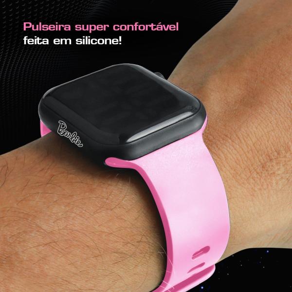 Imagem de Relogio infantil digital barbie rosa prova dagua silicone led casual menina qualidade premium social