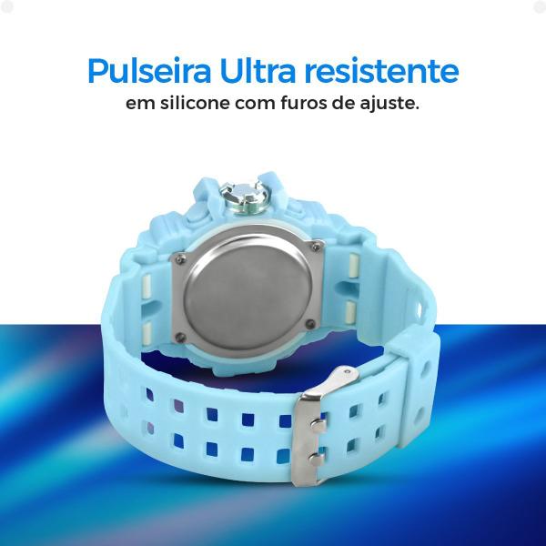 Imagem de Relogio Infantil Digital Criança Menino Silicone Criança + Caixa adolescente alarme azul bebe data