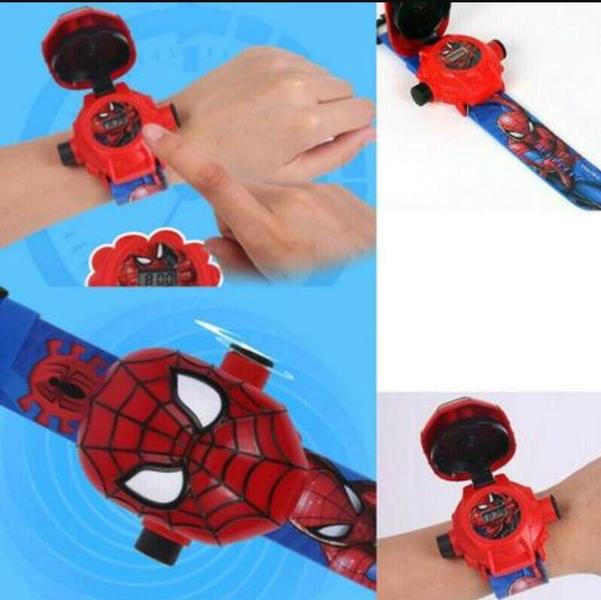 Imagem de Relógio Infantil Digital Led Luz Projetor 6 Imagens 3D Personagens Disney Homem Aranha Minnie Super Heróis Presente