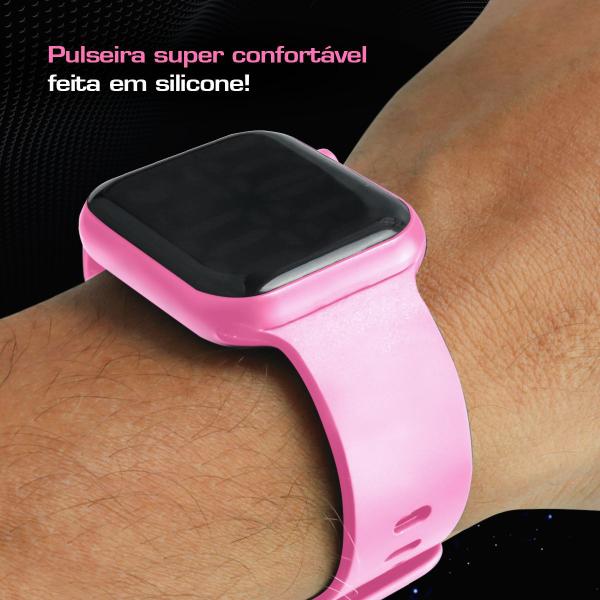 Imagem de Relógio infantil digital prova d'agua + óculos pulseira ajustável qualidade premium proteção uv rosa