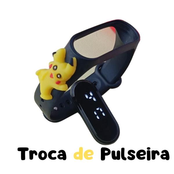 Imagem de Relógio Infantil Menino Pokemon Pikachu Preto A Prova Dagua