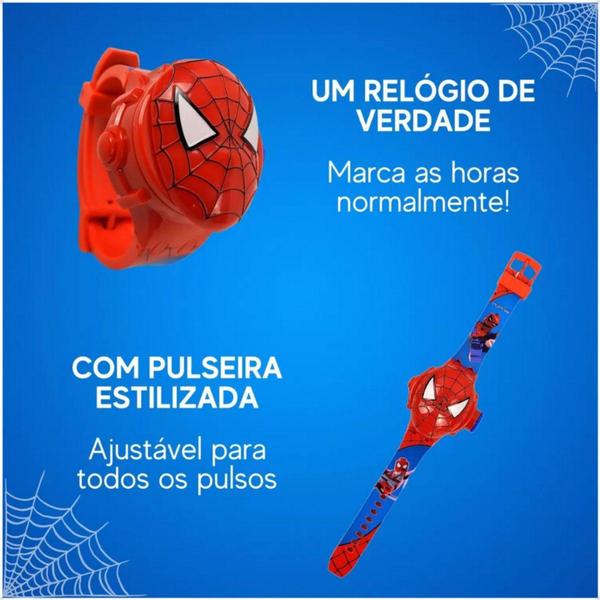 Imagem de Relógio infantil projetor de imagens Homem Aranha - SMACTUDO