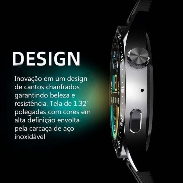 Imagem de Relógio inteligente AMAX Pro 2024 redondo amoled NFC GPS Alta definição Elegância Qualidade e durabilidade Smartwatch masculino e feminino