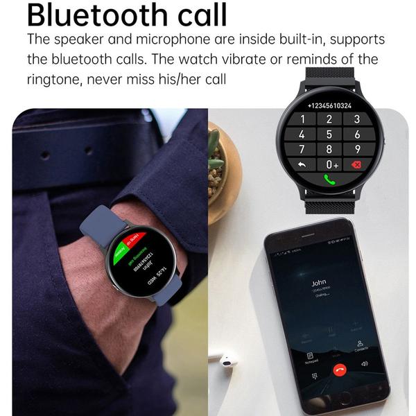 Imagem de Relógio inteligente Homens Mulheres Bluetooth Call/Heart Rate Monitor/Music Control Smartwatch Fitness Tracker Round Clock Bracelet Relógios inteligentes (preto)