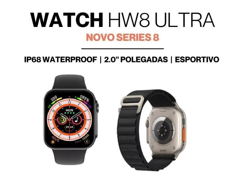 Imagem de Relógio Inteligente Hw8 Ultra Comando de Voz Smartwatch Alpine Celular Bluetooth 45mm Serie 8 Nf