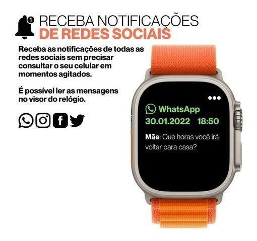 Imagem de Relogio Inteligente Hw8 Ultra Serie 8 Android iOS 45mm Smart Watch Combo Pulseira Pelicula Case