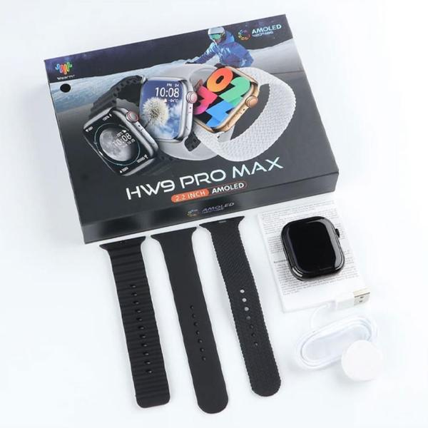 Imagem de Relógio Inteligente HW9 PROMAX Masculino Feminino Lançamento 2024 + 3 pulseiras Indução Bussola Gps para Atividades Físicas