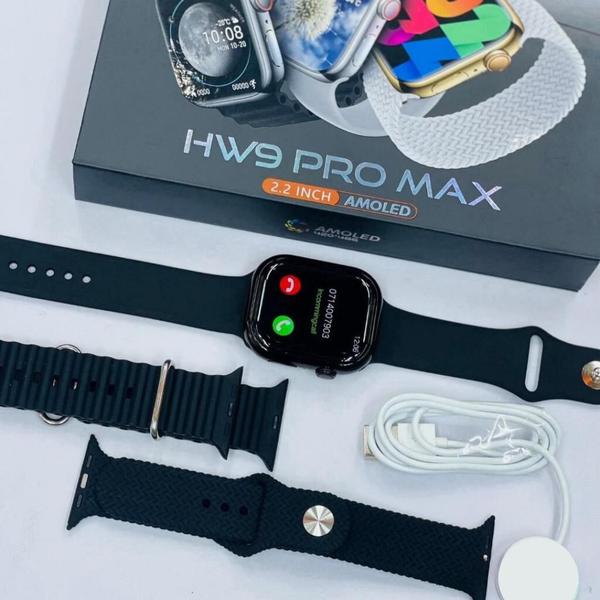 Imagem de Relógio Inteligente HW9PRO MAX Masculino Feminino Lançamento 2024 + 3 pulseiras Indução Bussola Gps para Atividades Físicas