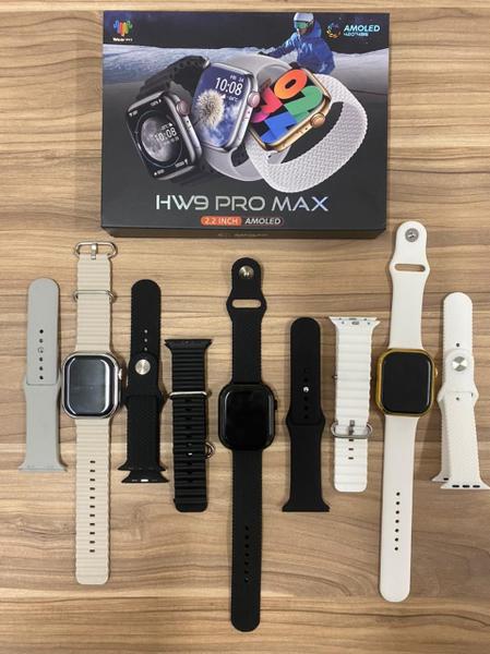 Imagem de Relógio Inteligente HW9PRO MAX Masculino Feminino Lançamento 2024 + 3 pulseiras Indução Bussola Gps para Atividades Físicas