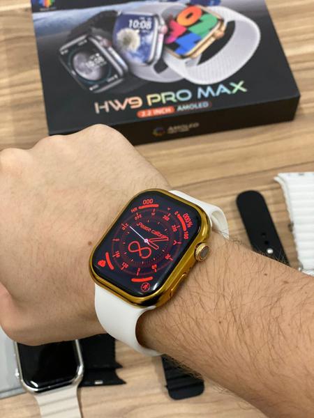 Imagem de Relógio Inteligente HW9PRO MAX Masculino Feminino Lançamento 2024 + 3 pulseiras Indução Bussola Gps para Atividades Físicas