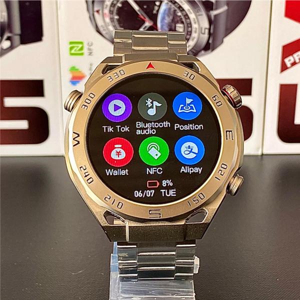 Imagem de Relogio Inteligente Masculino Smart Watch Redondo Android iOS X5 Prata