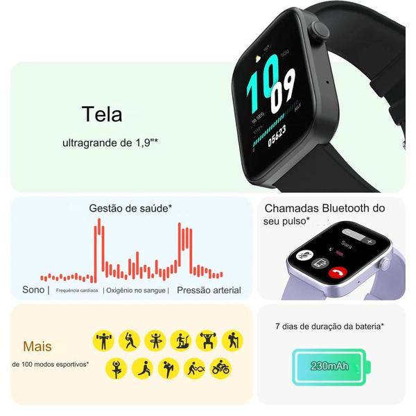 Imagem de Relógio Inteligente P71 Chamada de Voz IP68 Prova D Água Notificações