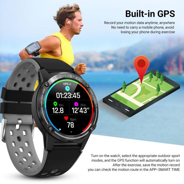 Imagem de Relógio inteligente para homens Relógio GPS com cartão SIM Bluetoothl Call Fitness Tracker para Android iOS Relógios inteligentes (verde)