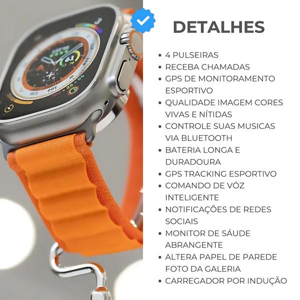 Imagem de  Relógio Inteligente S10 com GPS, Indução e 4 Pulseiras - Perfeito para Atividades Físicas! Lançamento 2025 Masculino/Feminino